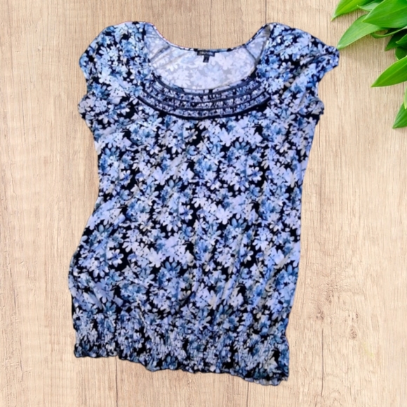 Maurices Tops - Maurices Short Sleeve Floral Blouse Women's Size Large